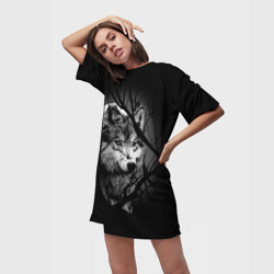 Платье-футболка 3D Серый волк - фото 2