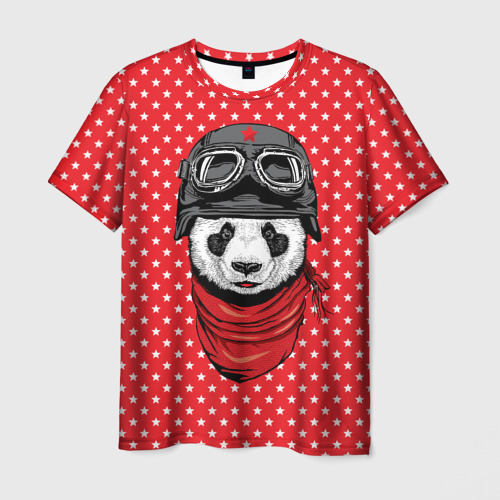 Мужская футболка 3D Панда пилот, цвет 3D печать