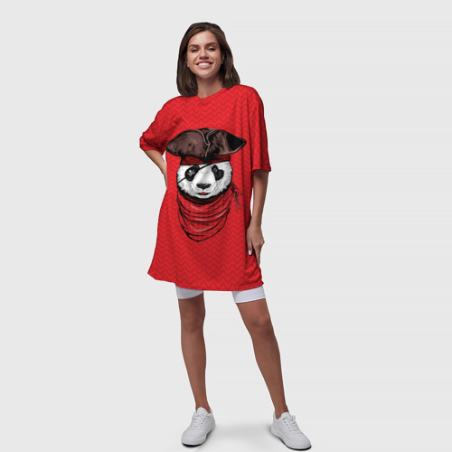 Платье-футболка 3D Панда пират, цвет 3D печать - фото 5