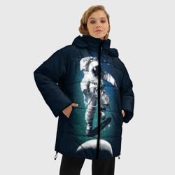 Женская зимняя куртка Oversize Космический скейтбординг - фото 2