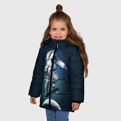 Зимняя куртка для девочек 3D Космический скейтбординг - фото 2