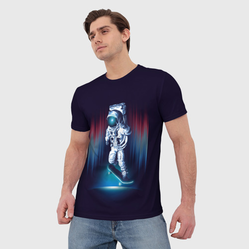 Мужская футболка 3D Космический скейтбордист - фото 3