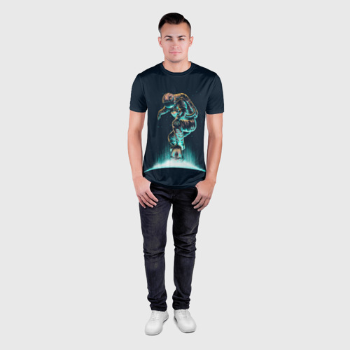 Мужская футболка 3D Slim Планетарный скейтбординг, цвет 3D печать - фото 4