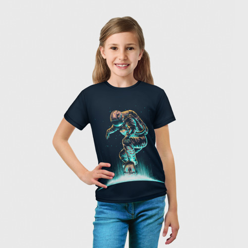 Детская футболка 3D Планетарный скейтбординг, цвет 3D печать - фото 5