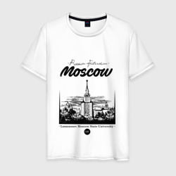 Москва - МГУ – Мужская футболка хлопок с принтом купить со скидкой в -20%