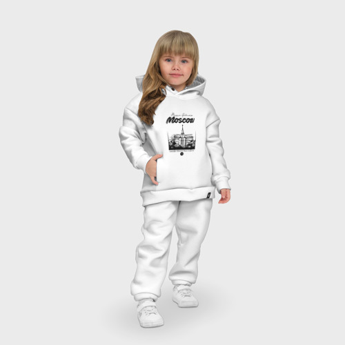 Детский костюм хлопок Oversize Москва - МГУ, цвет белый - фото 7