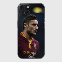 Чехол для iPhone 15 силиконовый с защитой камеры Франческо Тотти - легенда