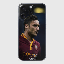 Чехол для iPhone 15 Pro силиконовый с защитой камеры Франческо Тотти - легенда