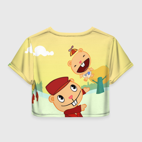 Женская футболка Crop-top 3D Happy Tree Friends, цвет 3D печать - фото 2