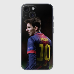 Чехол для iPhone 15 силиконовый с защитой камеры Месси