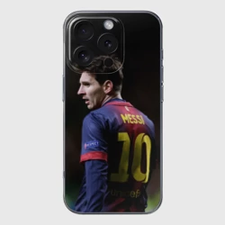 Чехол для iPhone 16 Pro Max силиконовый с защитой камеры Месси