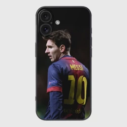 Чехол для iPhone 16 силиконовый с защитой камеры Месси