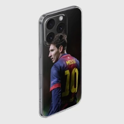 Чехол для iPhone 16 Pro Max силиконовый с защитой камеры Месси - фото 2