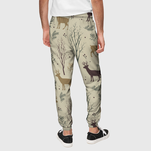 Мужские брюки 3D Олени в лесу, цвет 3D печать - фото 5