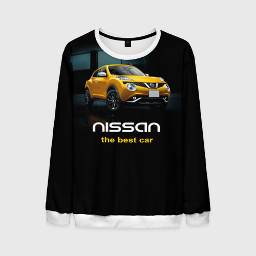 Мужской свитшот 3D Nissan the best car, цвет белый