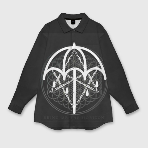 Женская рубашка oversize 3D Bring Me The Horizon, цвет белый