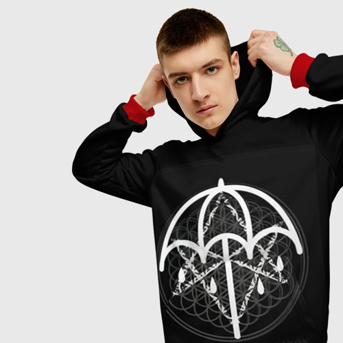 Мужская толстовка 3D Bring Me The Horizon, цвет красный - фото 5