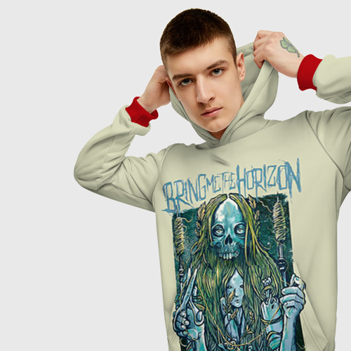 Мужская толстовка 3D Bring Me The Horizon, цвет красный - фото 5