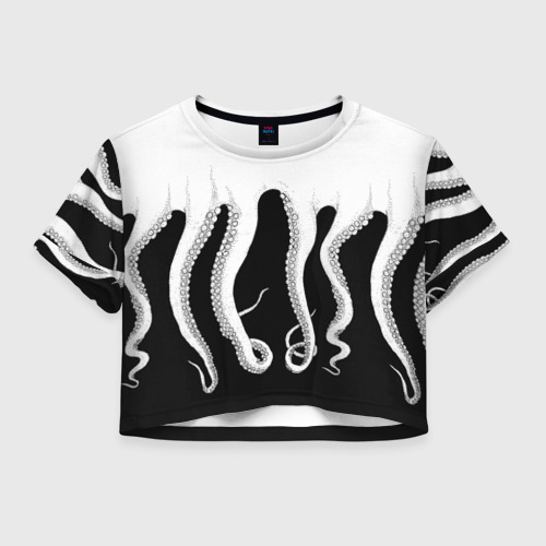 Женская футболка Crop-top 3D Octopus Фото 01 Женская футболка Crop-top 3D Octopus Фото 01