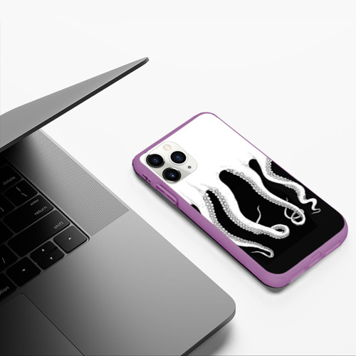 Чехол для iPhone 11 Pro матовый Octopus, цвет фиолетовый - фото 5