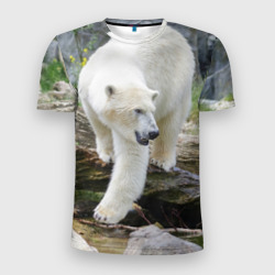 Мужская футболка 3D Slim Белый медведь