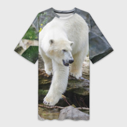 Платье-футболка 3D Белый медведь