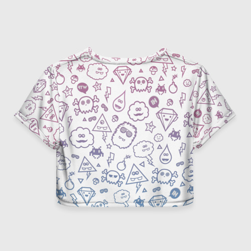 Женская футболка Crop-top 3D Монстрики, цвет 3D печать - фото 2