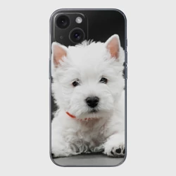 Чехол для iPhone 15 силиконовый с защитой камеры Вест-хайленд-уайт-терьер щенок