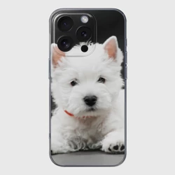 Чехол для iPhone 16 Pro Max силиконовый с защитой камеры Вест-хайленд-уайт-терьер щенок