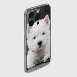 Чехол для iPhone 16 Pro Max силиконовый с защитой камеры Вест-хайленд-уайт-терьер щенок - фото 2