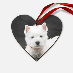 Деревянная игрушка Сердце Вест-хайленд-уайт-терьер щенок