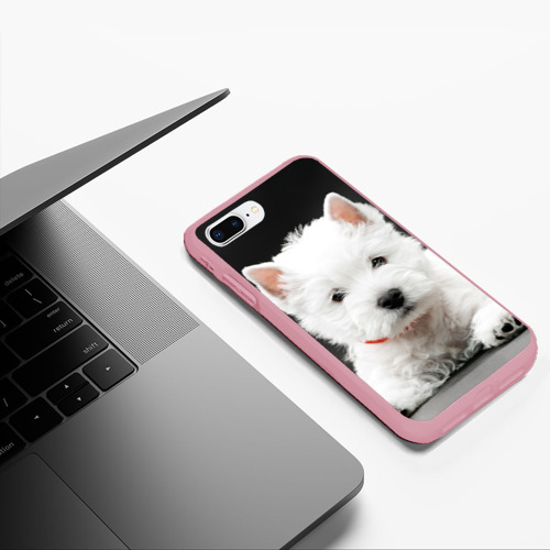Чехол для iPhone 7Plus/8 Plus матовый Вест-хайленд-уайт-терьер щенок, цвет баблгам - фото 5