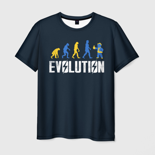 Мужская футболка с принтом Vault Evolution, вид спереди №1