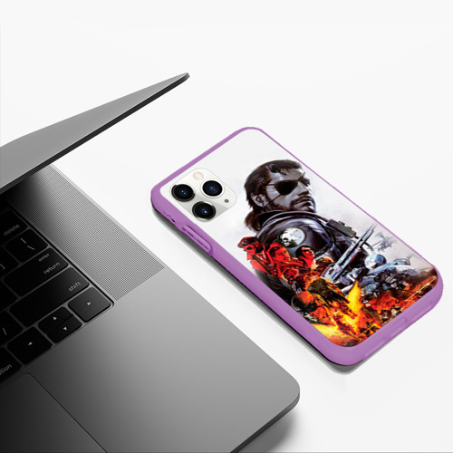 Чехол для iPhone 11 Pro Max матовый Metal gear solid 2, цвет фиолетовый - фото 5