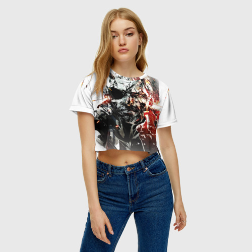 Женская футболка Crop-top 3D Metal gear solid 5 - фото 4