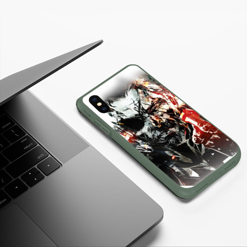 Чехол для iPhone XS Max матовый Metal gear solid 5, цвет темно-зеленый - фото 5