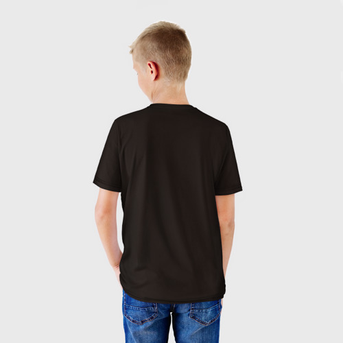 Детская футболка 3D с принтом Папа умный, быстрый супергерой, вид сзади #2