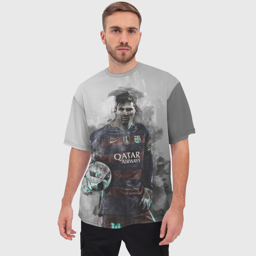 Мужская футболка oversize 3D Lionel Messi, цвет 3D печать - фото 3