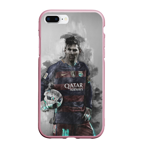 Чехол для iPhone 7Plus/8 Plus матовый Lionel Messi, цвет розовый