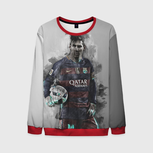 Мужской свитшот 3D Lionel Messi, цвет красный