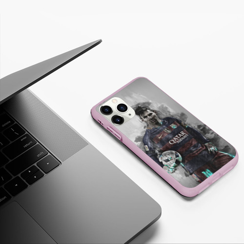 Чехол для iPhone 11 Pro матовый Lionel Messi, цвет розовый - фото 5