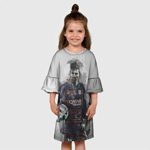 Детское платье 3D с принтом Lionel Messi, вид сбоку #3