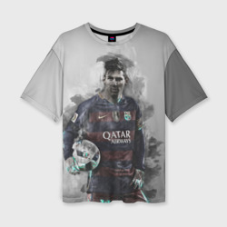 Женская футболка oversize 3D Lionel Messi