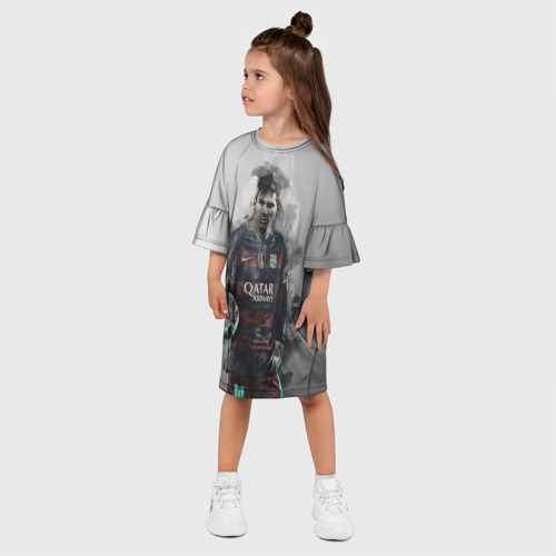 Детское платье 3D с принтом Lionel Messi, фото на моделе #1