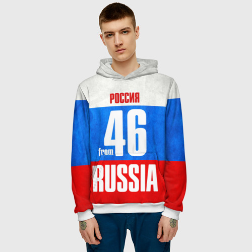 Мужская толстовка 3D Russia (from 46), цвет белый - фото 3