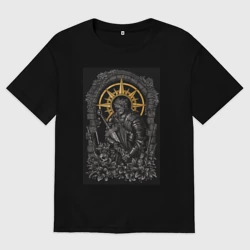 Женская футболка хлопок Oversize Dark Souls:warrior