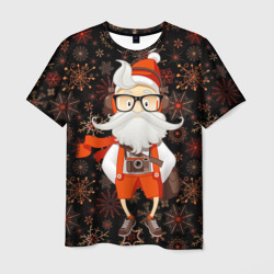 Санта хипстер с фотоаппаратом – Мужская футболка 3D с принтом купить со скидкой в -26%