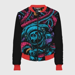 Женский бомбер 3D Космический осьминог