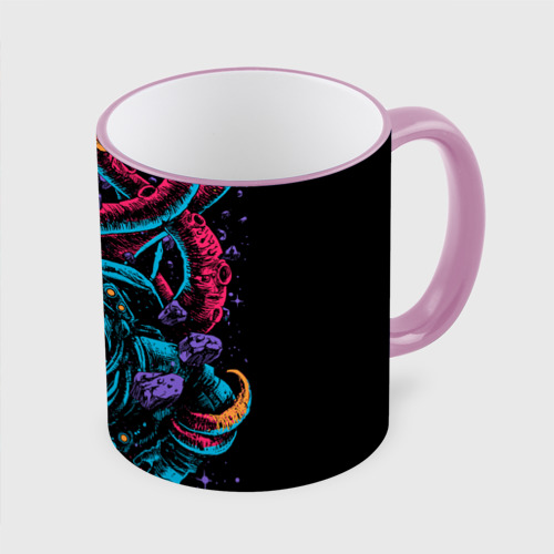 Кружка с полной запечаткой Космический осьминог, цвет Кант розовый - фото 3