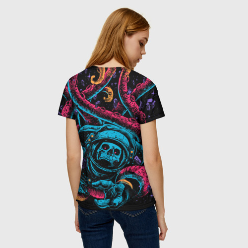 Женская футболка 3D Космический осьминог, цвет 3D печать - фото 4